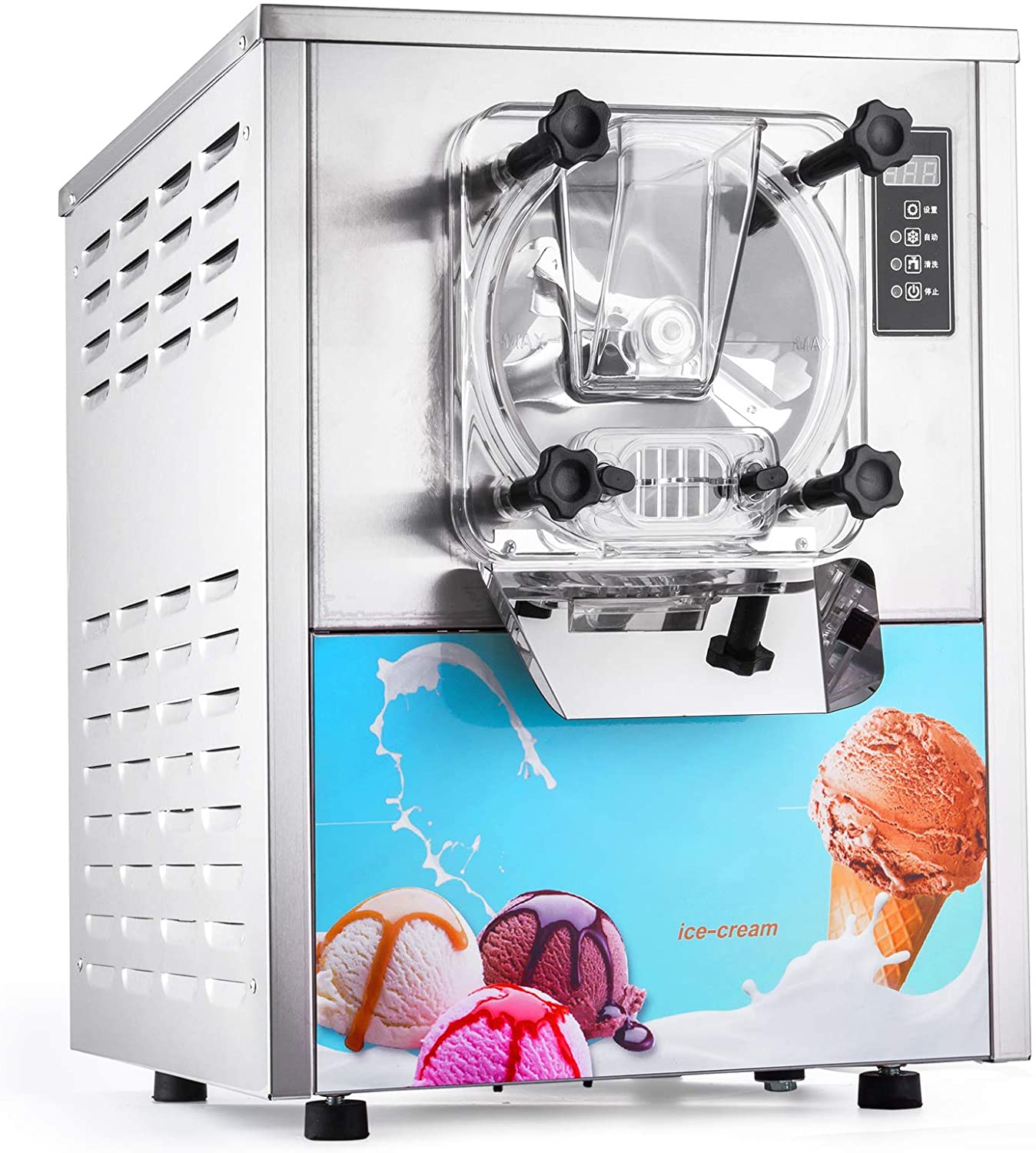 VEVOR Food Ice Cream Maker 16-20 L/H Commercial Ice Cream Maker 1400 W Soft Ice Cream Maker for Bars, Cafes, Milk Tea Shops etc.