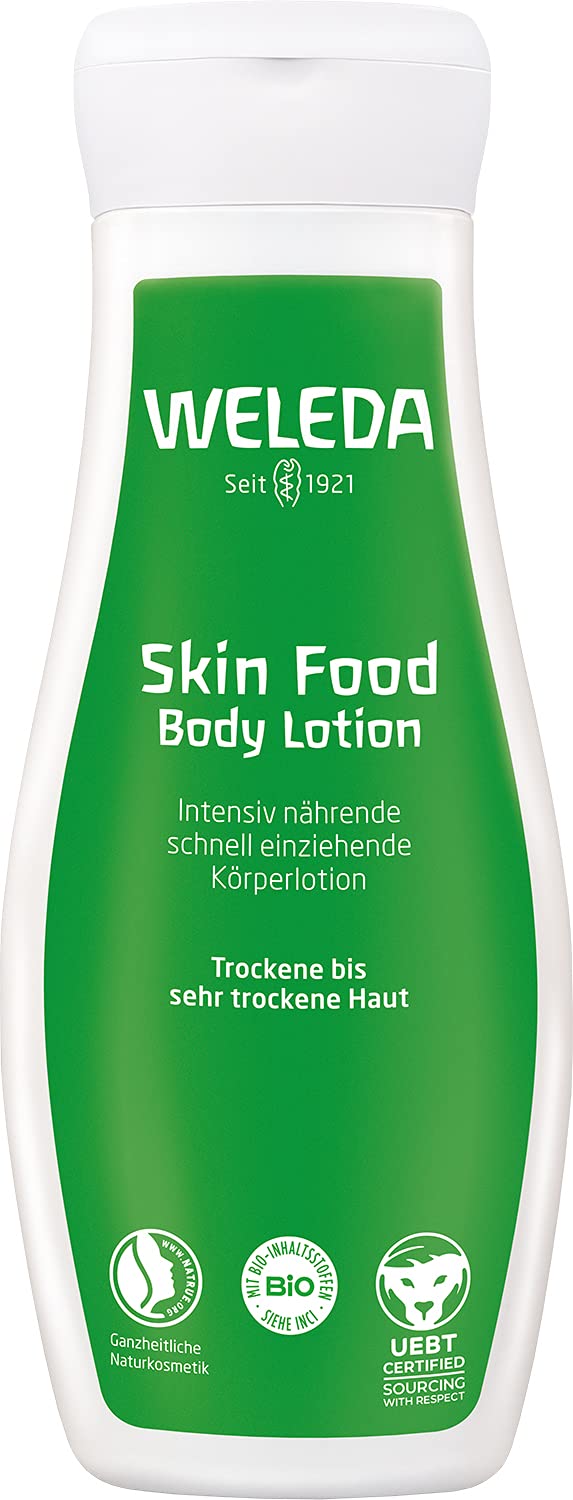 WELEDA Bio Skin Food Body Lotion - Wohltuende Naturkosmetik Körperlotion spendet intensive & langanhaltende Feuchtigkeit zur Pflege von trockener bis sehr trockener Haut (1x 200ml)