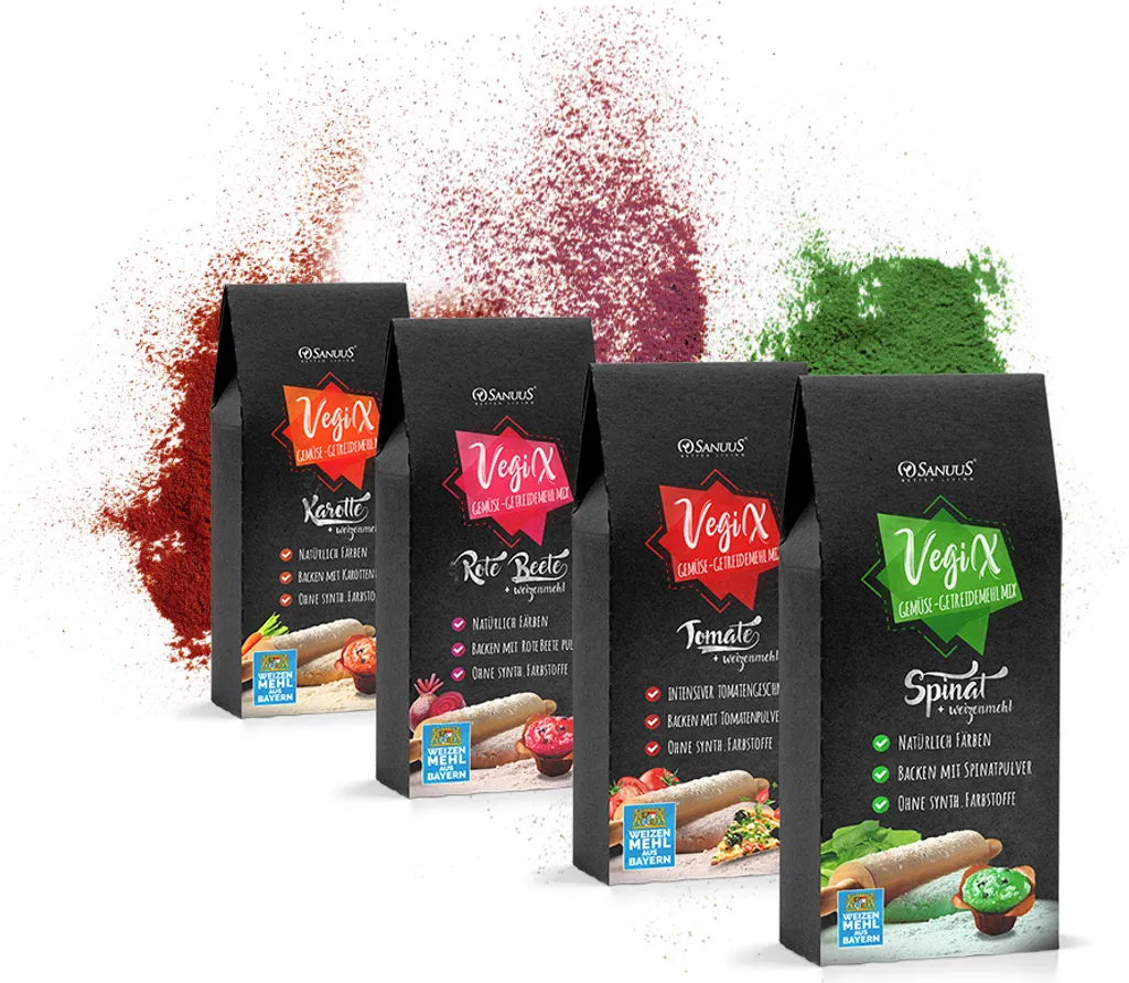 2kg VegiX wheat flour 550 with vegetable powder for naturally colorful dough all types