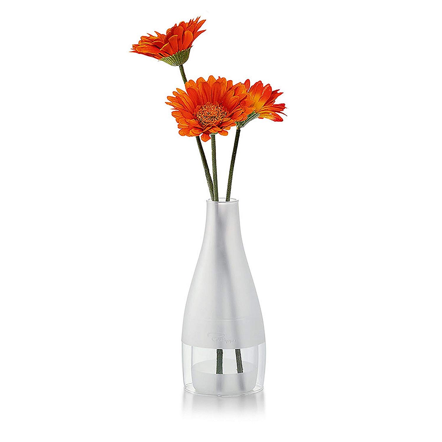 Philippi Duet 2 S Borosilicate Glass Vase, Partially Frosted, 21 "(H)
