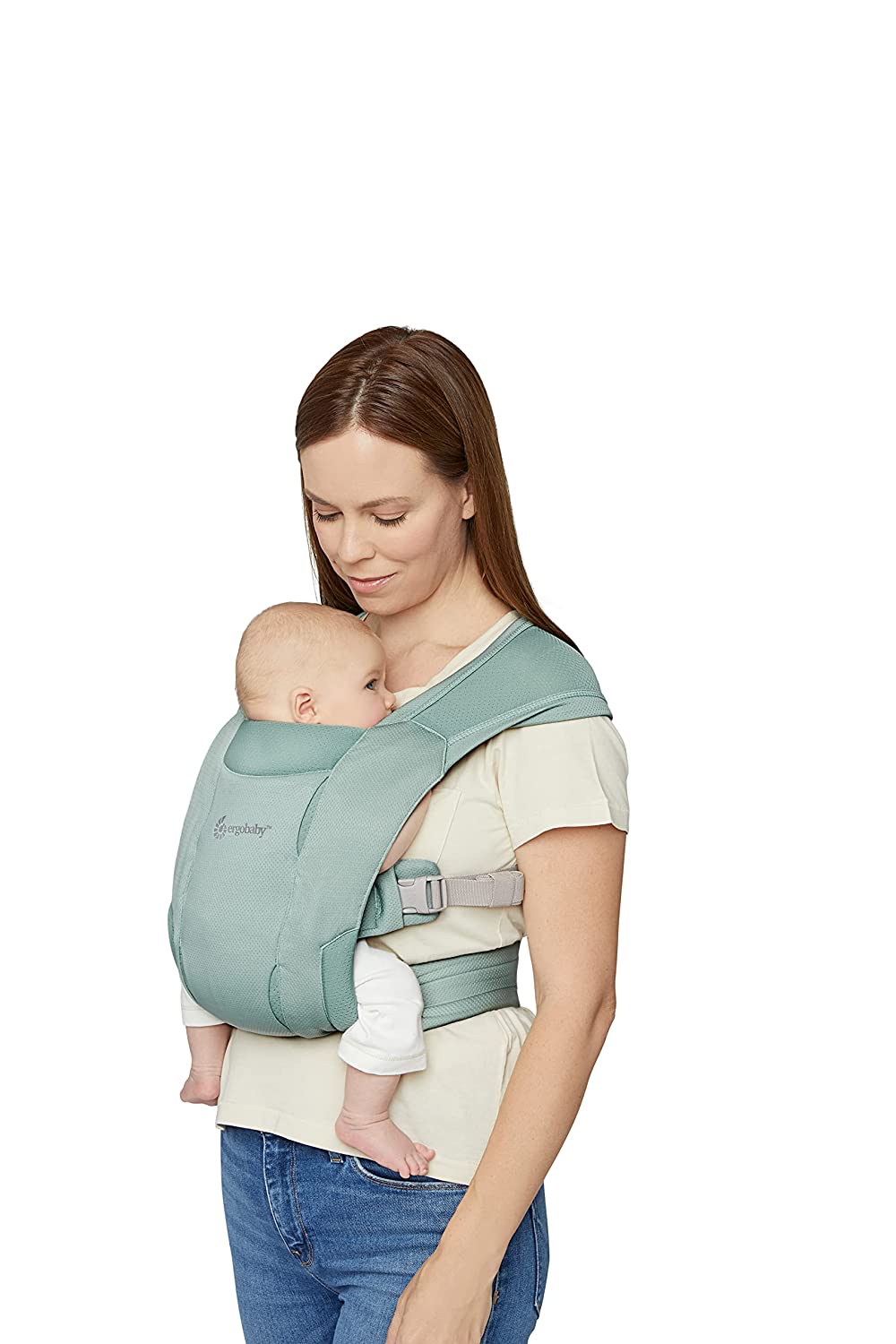 Ergobaby Embrace Soft Air Mesh Baby Carrier for Newborns from Birth, 2-Position Belly Carrier, Baby Carrier Ergonomic, Sage