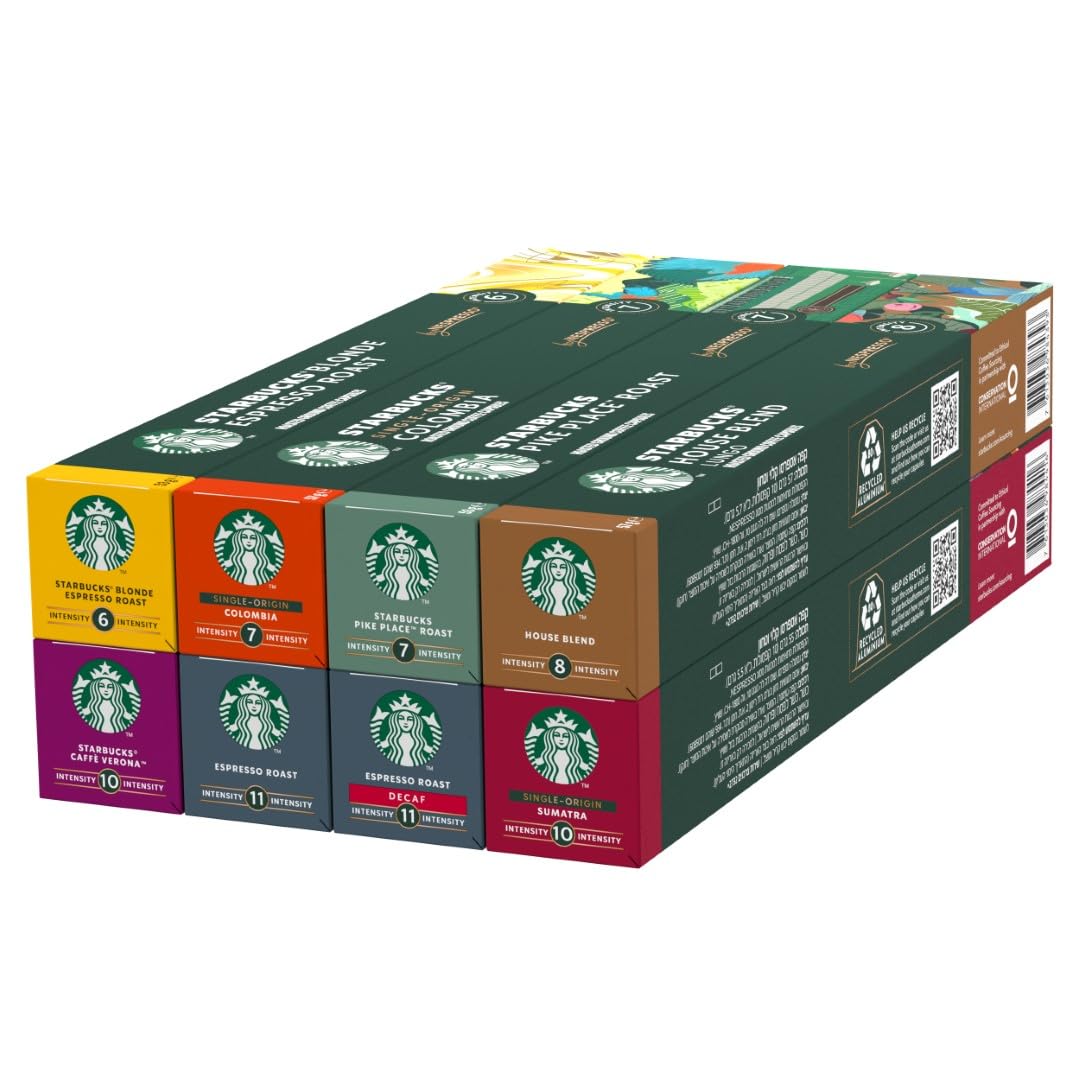 STARBUCKS Tasting Set by Nespresso, Coffee Capsules 8 x 10 (80 Capsules) - Exclusive to Amazon