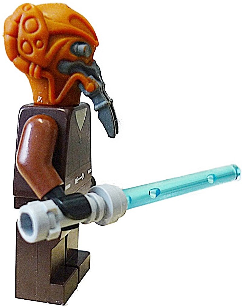 Lego Star Wars Plo Koon Mini Figure + Blue Lightsaber