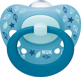 NUK Pacifier Signature Silicone, blue, Gr. 3, from 18 months, 2 pcs