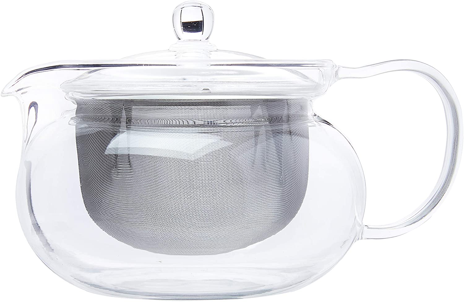 Hario 50 ml Stainless Fine Glass Teapot with Large Infuser, Pack of 1