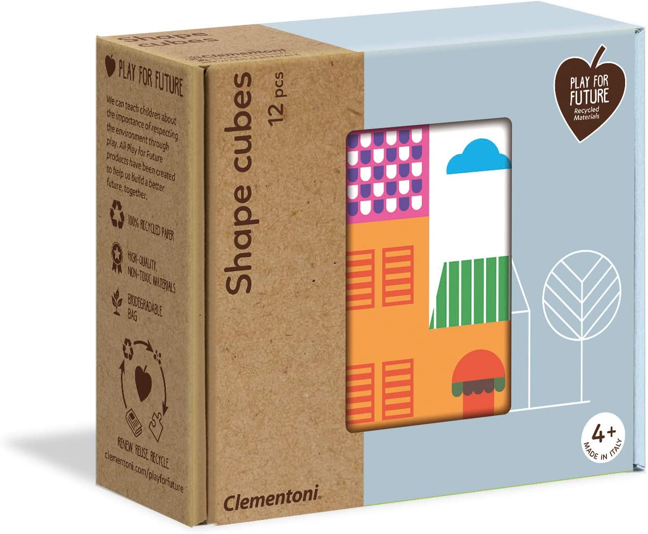 Clementoni - 16227 Shapes Cubes Case and House for Children, Multi-Colour, 16227