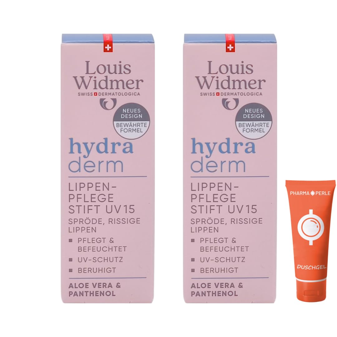 Louis Widmer Hydraderm Lip Care Pen UV 15, 2 x 4.5 ml I Soothing Care for Brittle Lips I with Aloe Vera, Panthenol & SPF 15 I Vegan, No Microplastics I Economy Set Plus Pharma Perle Giveaway