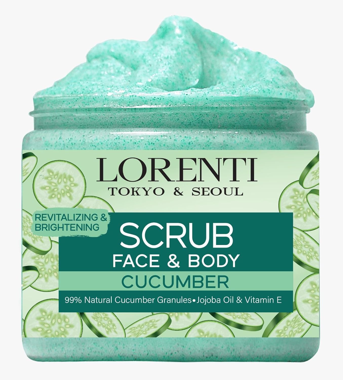 LORENTI TOKYO & SEOUL Face & Body Scrub 500 ml Cucumber | Exfoliating Face | Exfoliating Body | Face & Body & Spa | Skin Care | Refreshing Exfoliation for Men and Women | Body Scrub | Skin Care