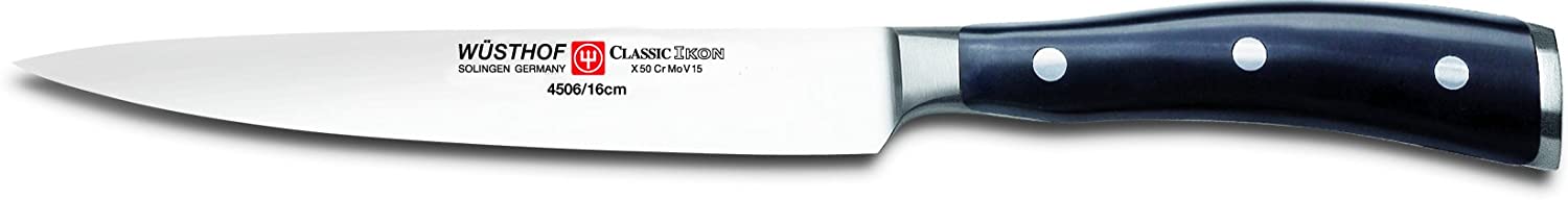 Wusthof Wüsthof 952020 Ham Knife, Classic Ikon (4506-7), 16 cm Blade Length, Forged, Stainless Steel, Meat Knife Extremely Sharp