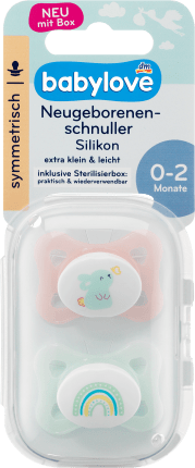babylove Symmetrical pacifier, silicone, Gr. 0 Rabbit/Rainbow, 1 Pc