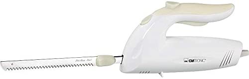 Clatronic 180 Watt Electric Knife with Serrated Stainless Steel Double Edge Razor Blades – White/New