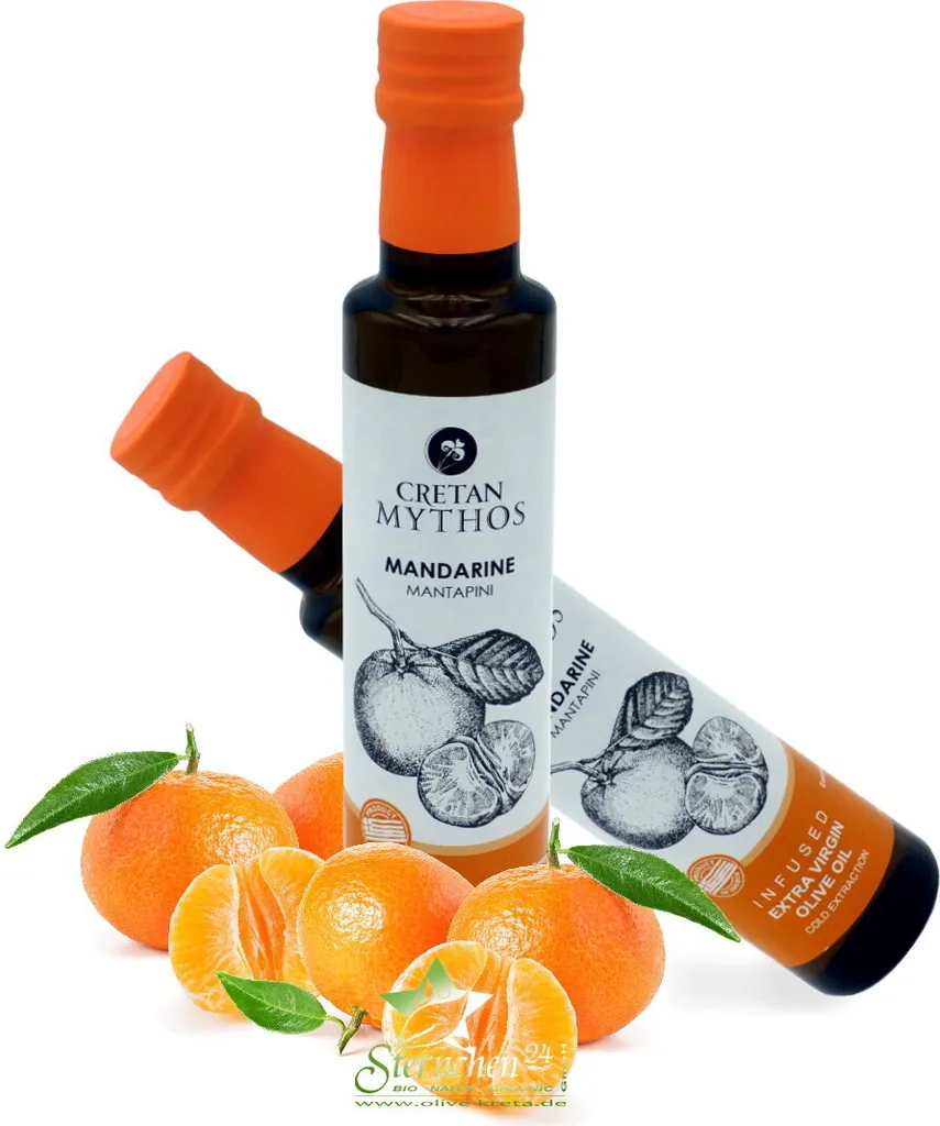 2x CRETAN MYTHOS 03122 Extra Natives Olivenöl mit Mandarine 250ml (AKTION  2 x 250ml = 500ml)