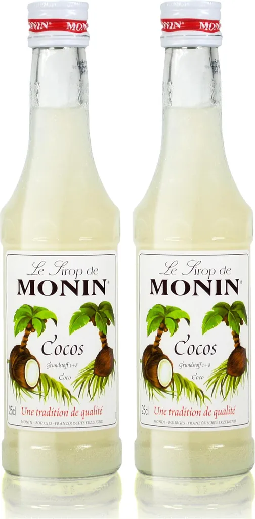 2x Monin Cocos Sirup, 250 ml Flasche