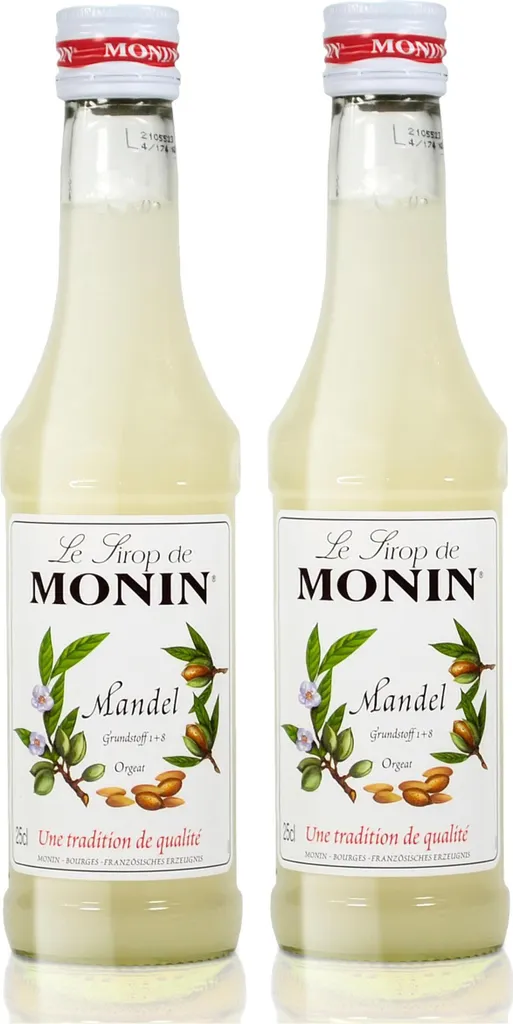 2x Monin Mandel Sirup, 250 ml Flasche