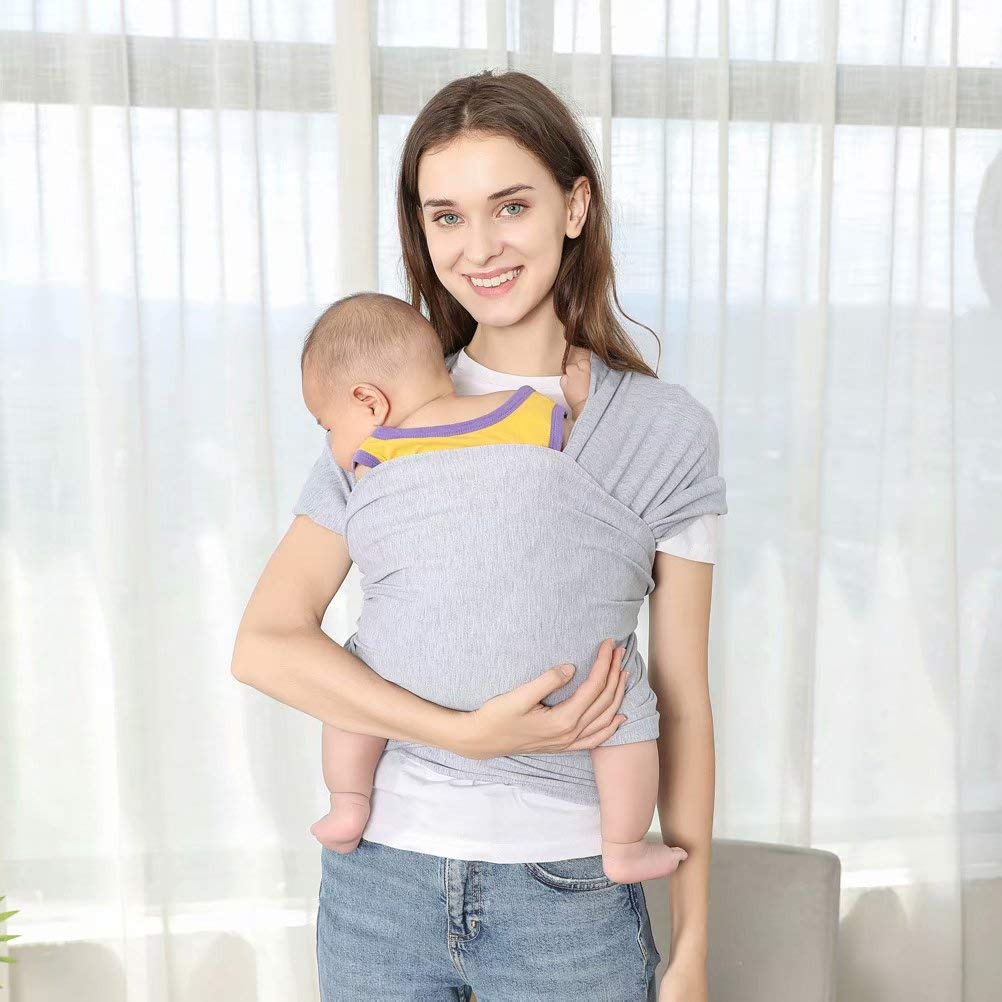 Doyeemei Premium-Baumwolle Wickelschlingen für Kleinkinder Neugeborene von Geburt an Weiche Wickelschlinge für Babytragen Neugeborene Gray