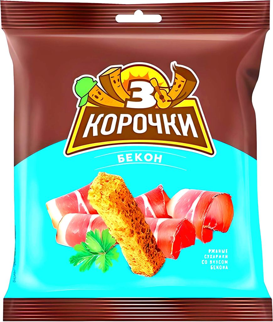 3 Korochki croutons bacon 10 pieces (10 x 40g)