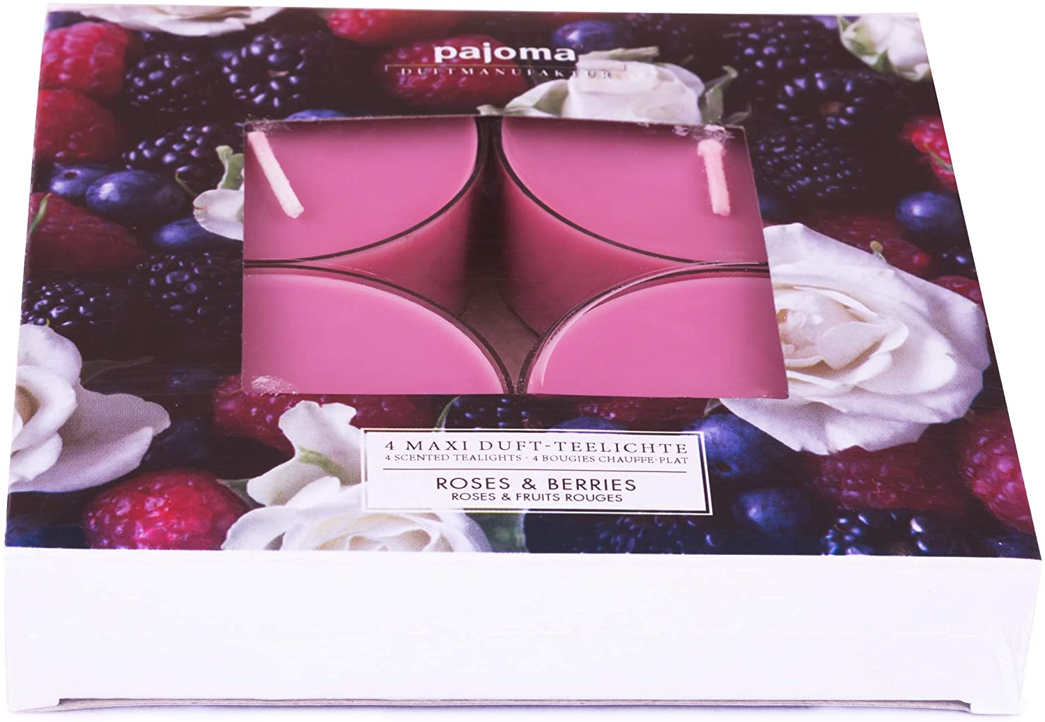Pajoma Maxi Teelichte Roses & Berries, 20Er Pack (5 X 4 Maxi Duft-Teelichte