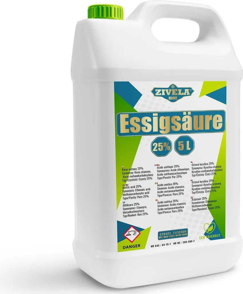 30L Acetic Acid 25% - Your all-rounder in the household! | 6x5L Acetic Acid 25% Food Grade Europe