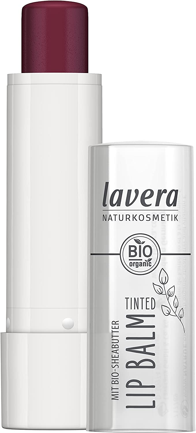 lavera Tinted Lip Balm - Deep Plum 04 - Lip Balm - Gluten Free - No Silicone - No Mineral Oil - No Microplastic - High-Quality Organic Ingredients - Vitamin E - Organic Shea Butter - 4.5 g, ‎deep