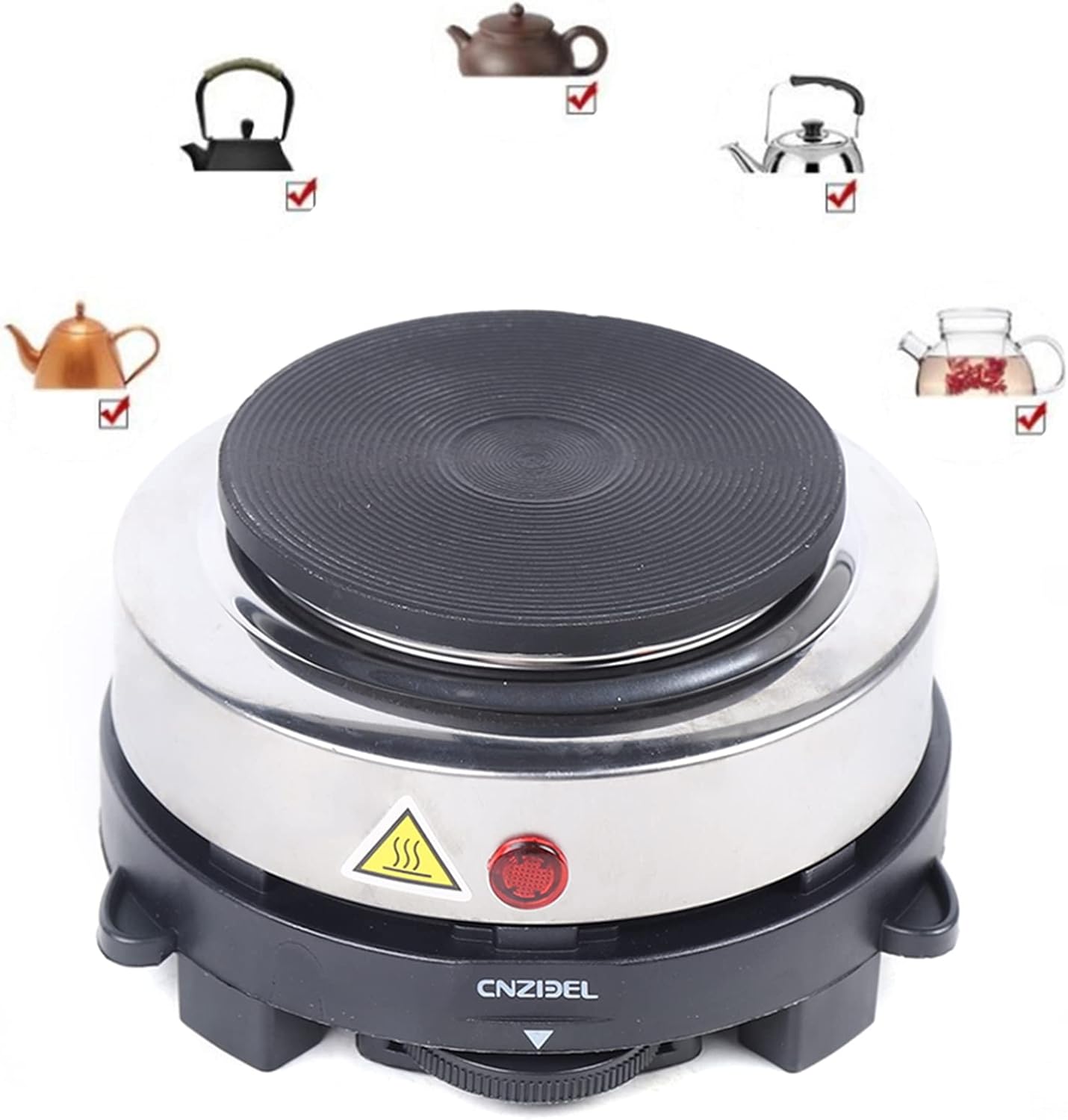 Mini Hob ​​Electric Hob, Electric Oven Hob Hob 6 Gears Temperature Setting, 500W Heating Camping 10cm Plate