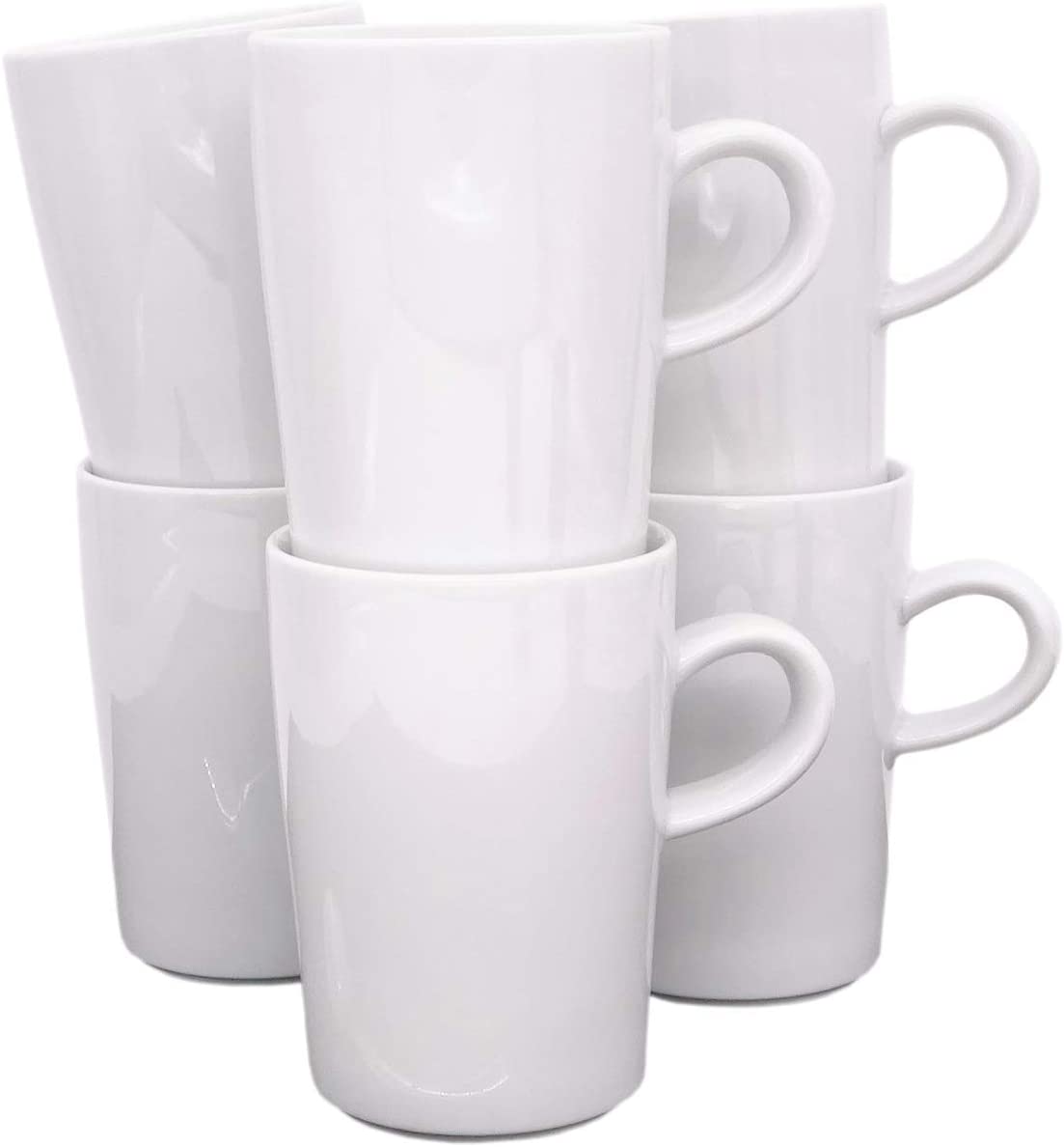 KAHLA 8.45 Fl Oz 39E103 A90039 °C Mug Set, White Coffee Mug Tea Cocoa Cups 6 Person 350 ml Porcelain Mugs with Handle Set 6 Pcs Set