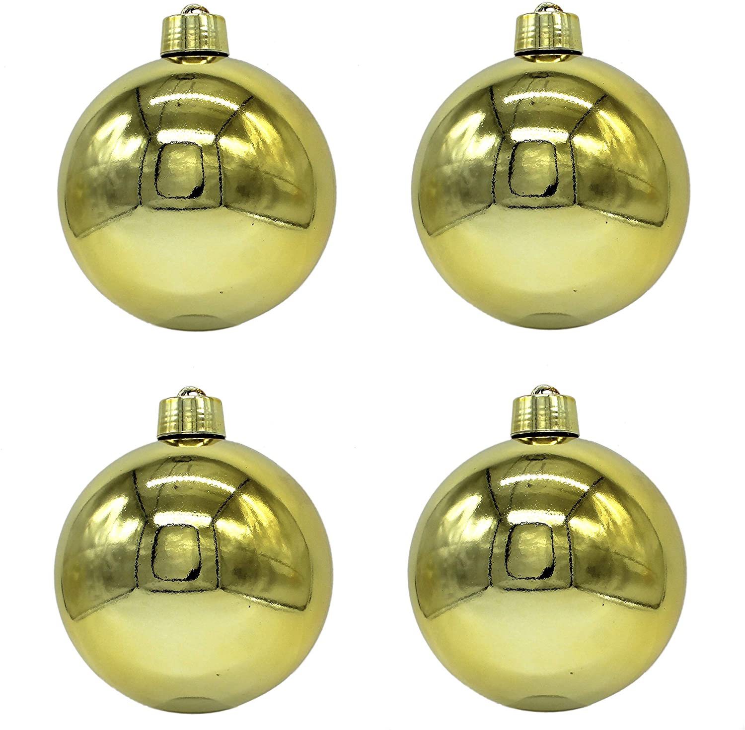 DARO Decorative Christmas Baubles XXL Diameter 20 cm-Set of 4 Shiny Gold