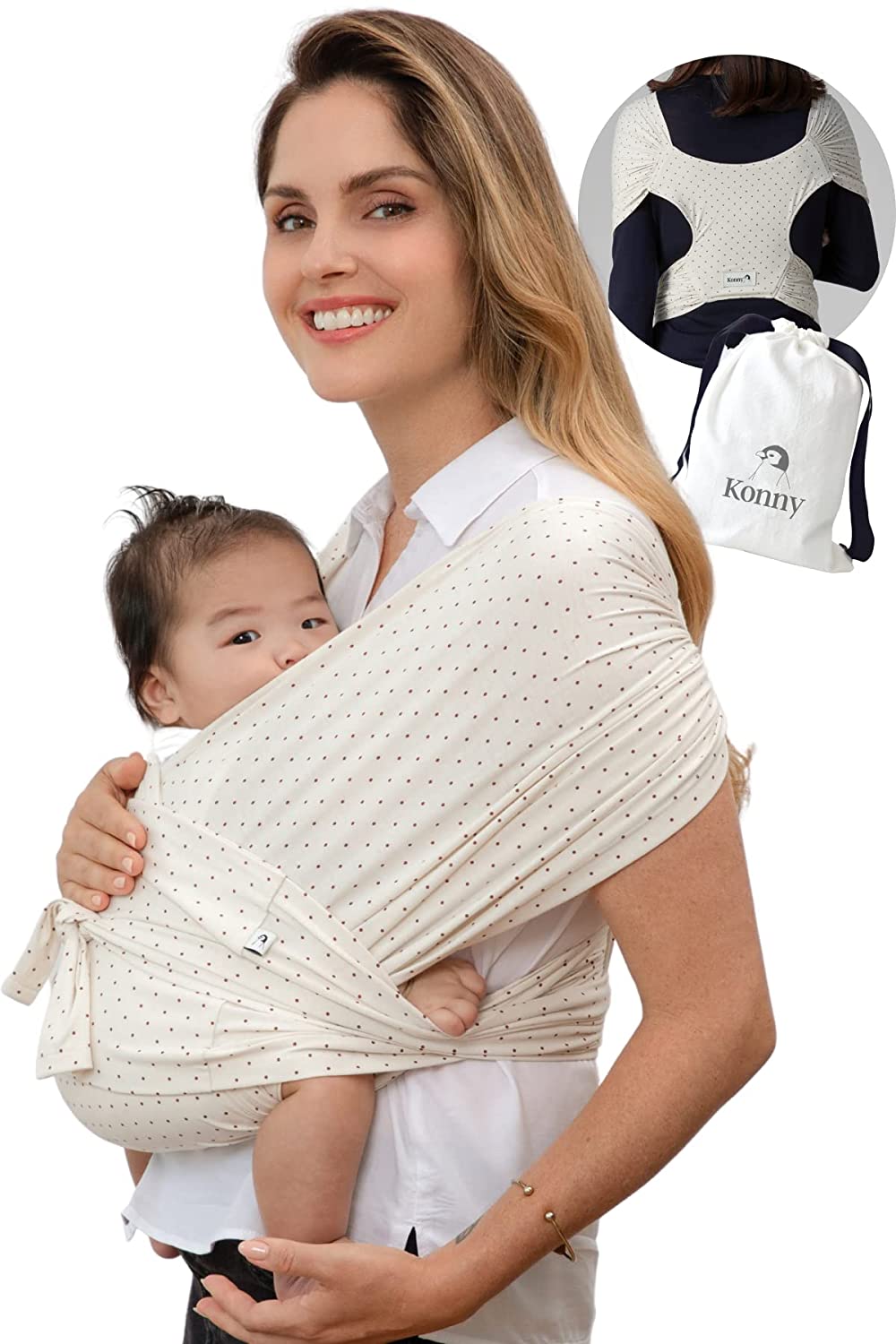 Konny Baby Carrier Ultralight, Stress-Free Sling for Newborns, Toddlers up to 20 kg, Soft and Breathable Fabric, Reasonable Sleep Solution