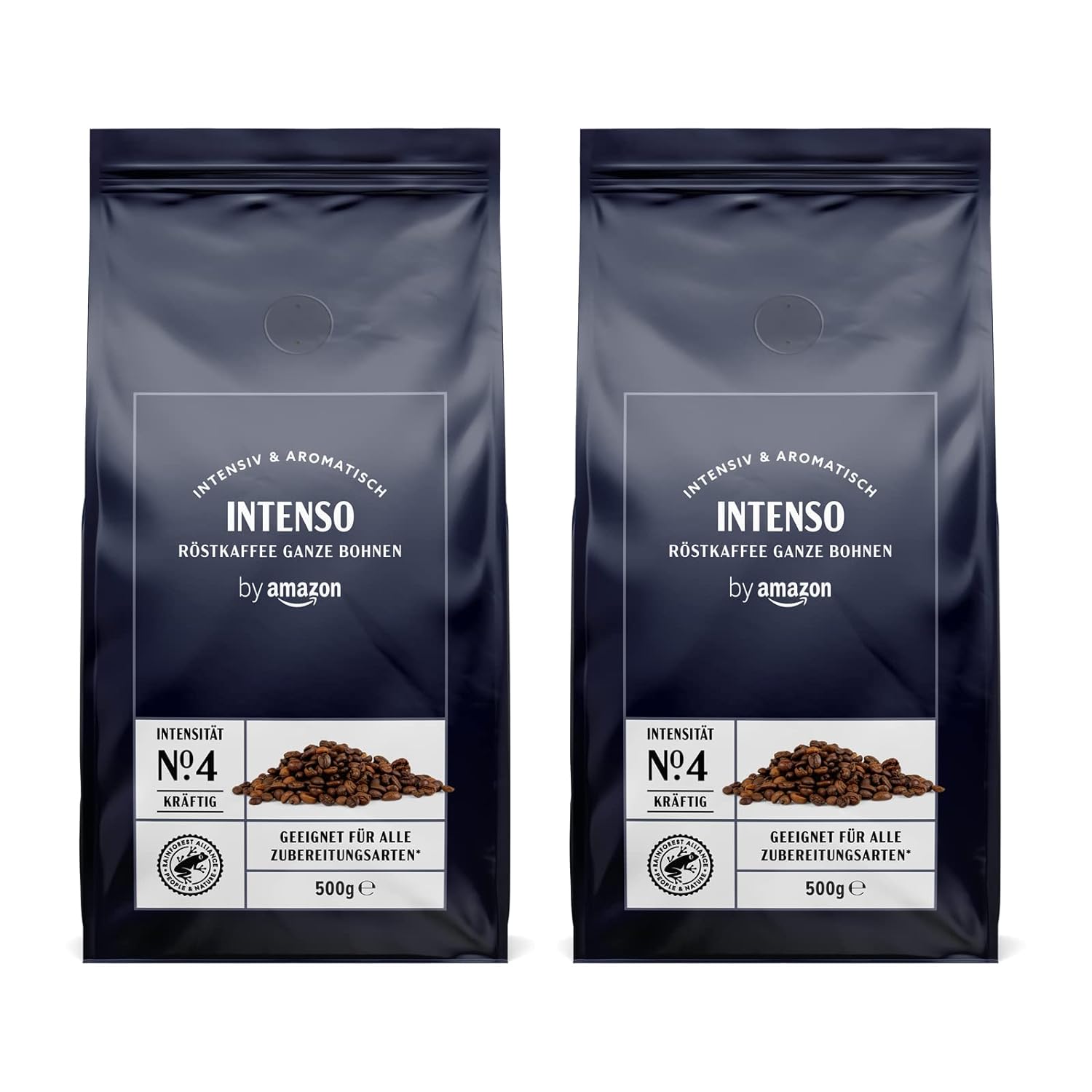 by Amazon Caffè Intenso Light Roast Coffee Beans 1kg - 2 Packs of 500g - Rainforest Alliance Certification