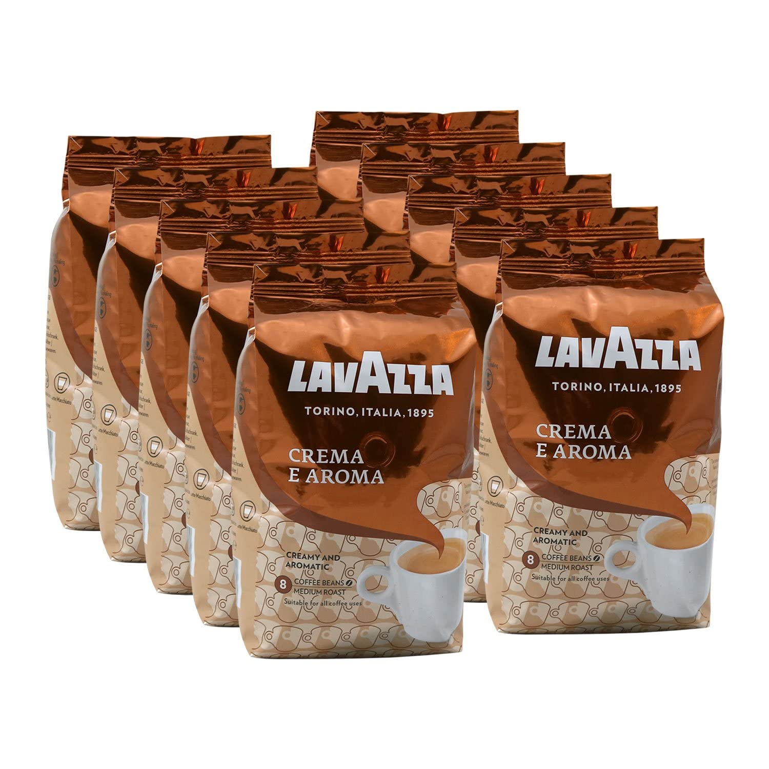 Lavazza coffee crema e aroma, entire beans, bean coffee (10 x 1kg pack)