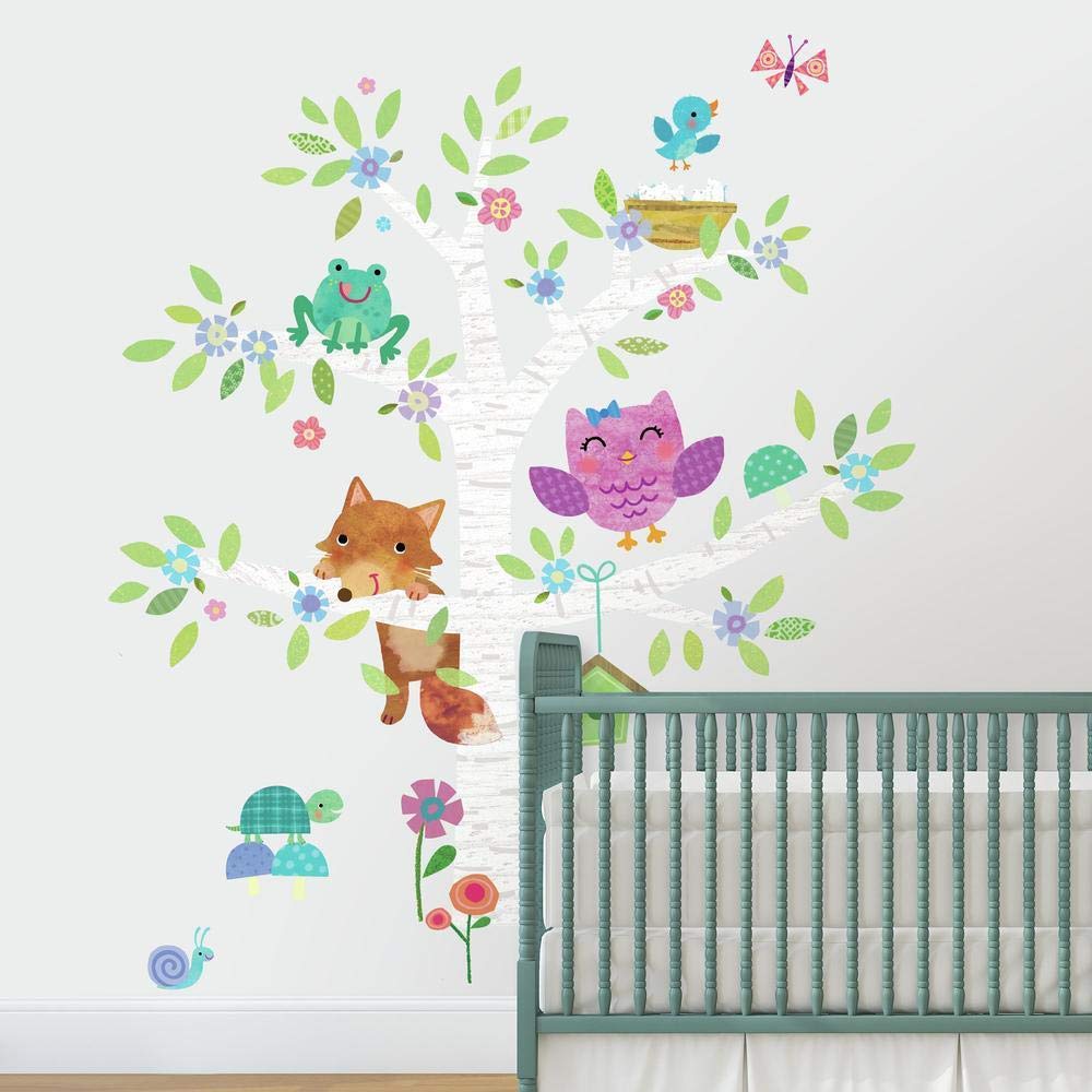 Roommates "Woodland Baby Animals And Birch Tree" Giant Wall Sticker