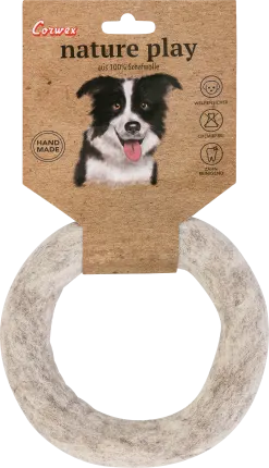 Dog toy sheep wool ring, 1 pc