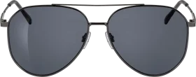 SUNDANCE sunglasses adult metal aviator glasses black with tinted lenses, 1 piece
