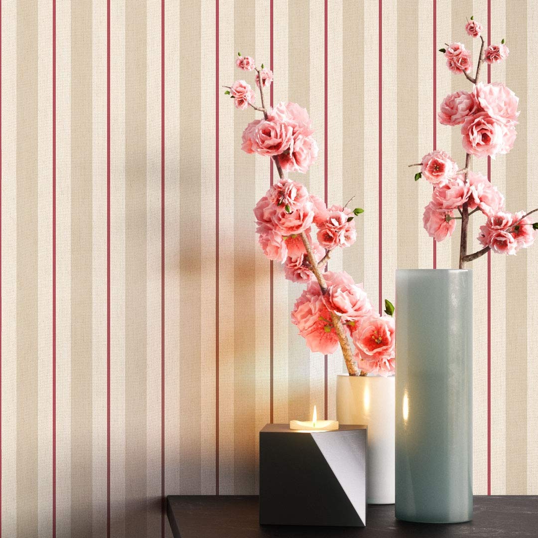 Newroom Design Newroom Classic Non-Woven Wallpaper Striped Brown Stripes Beige Non-Woven C