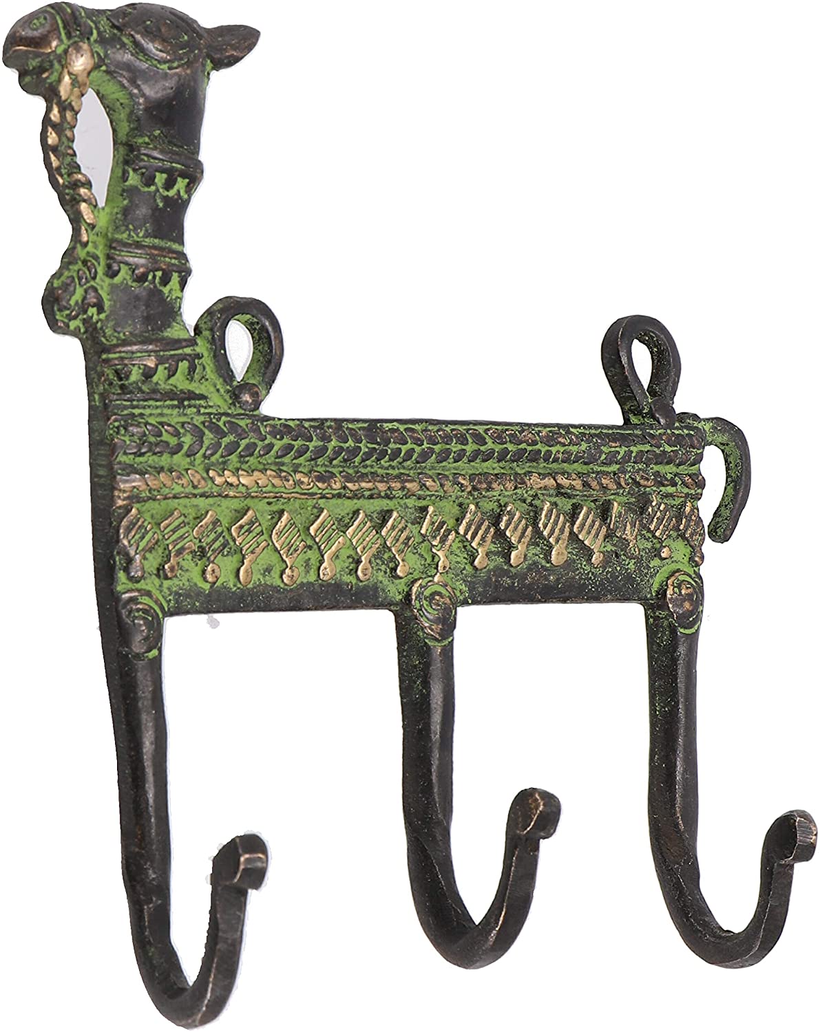 Guru Shop Indian Brass Wall Hook Camel, 14X14X3, 5 Cm Brass Coat Hooks