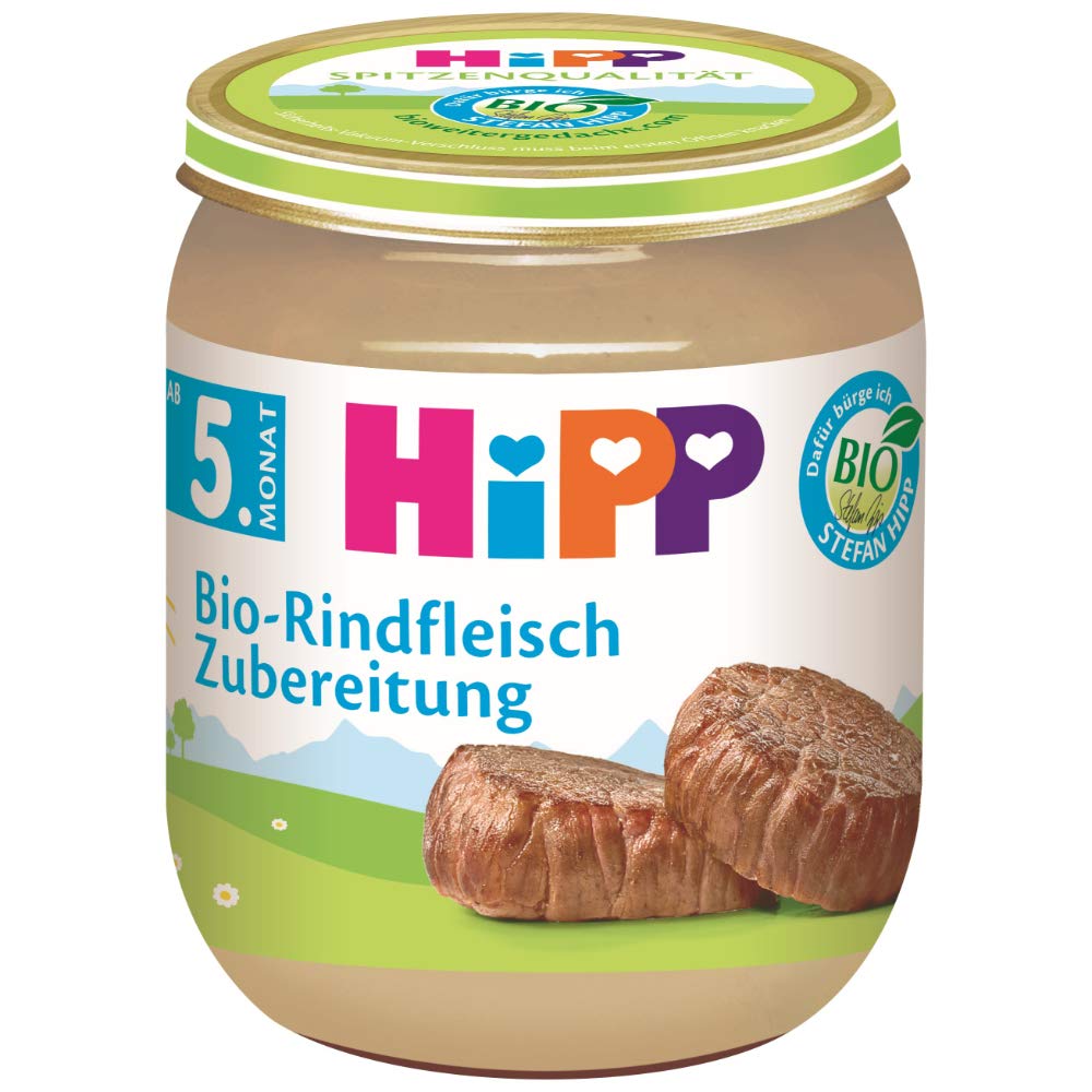 HiPP Bio-Rindfleisch-Zubereitung, 6er Pack (6 x 125 g)