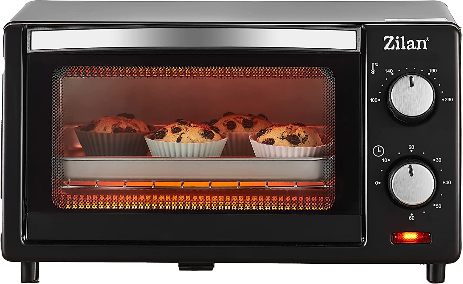 Mini Oven 9 Litres | 800 Watt | 60°-230°C | Timer | Hinged Crumb Tray | Mini Oven | Small Oven | Mini Oven | Camping Oven