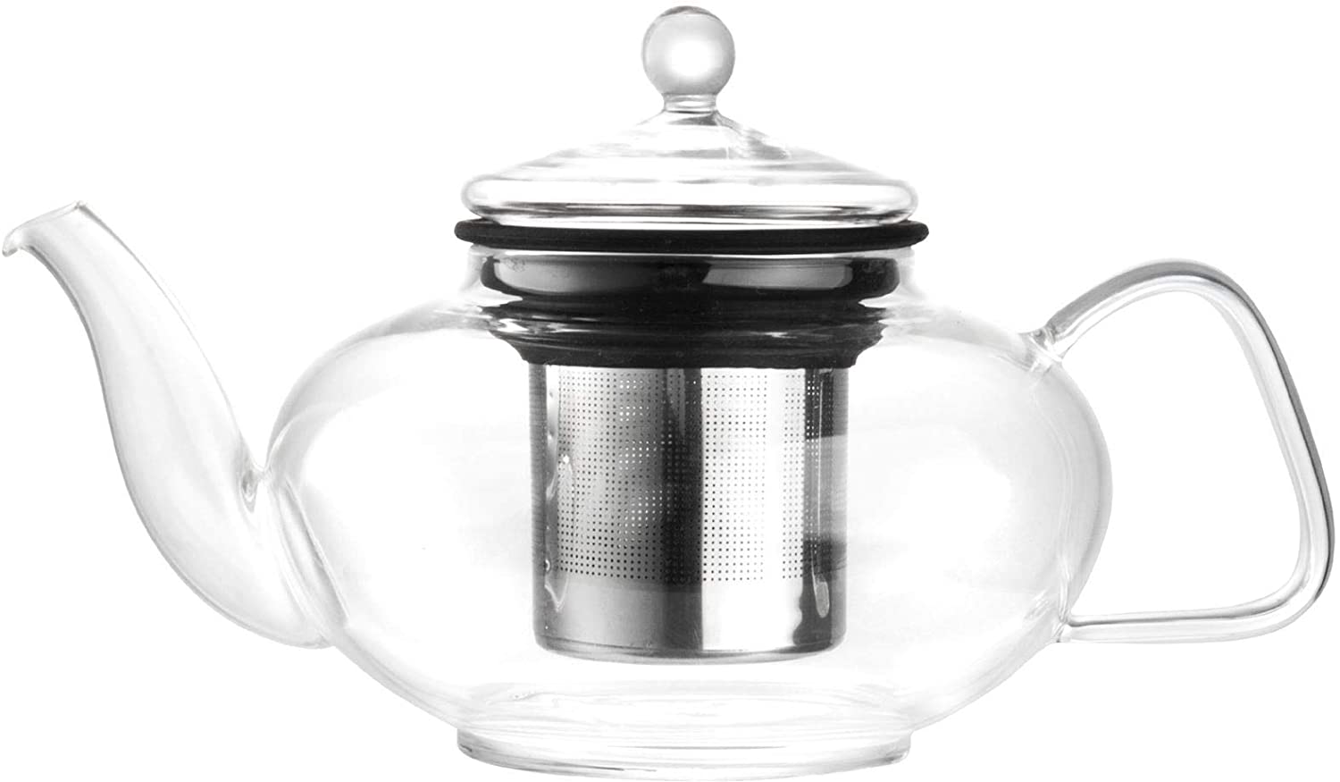 Bredemeijer 1500 Genoa Teapot 1 L, Glass, Clear, 15.1 x 23.8 x 13.6 cm