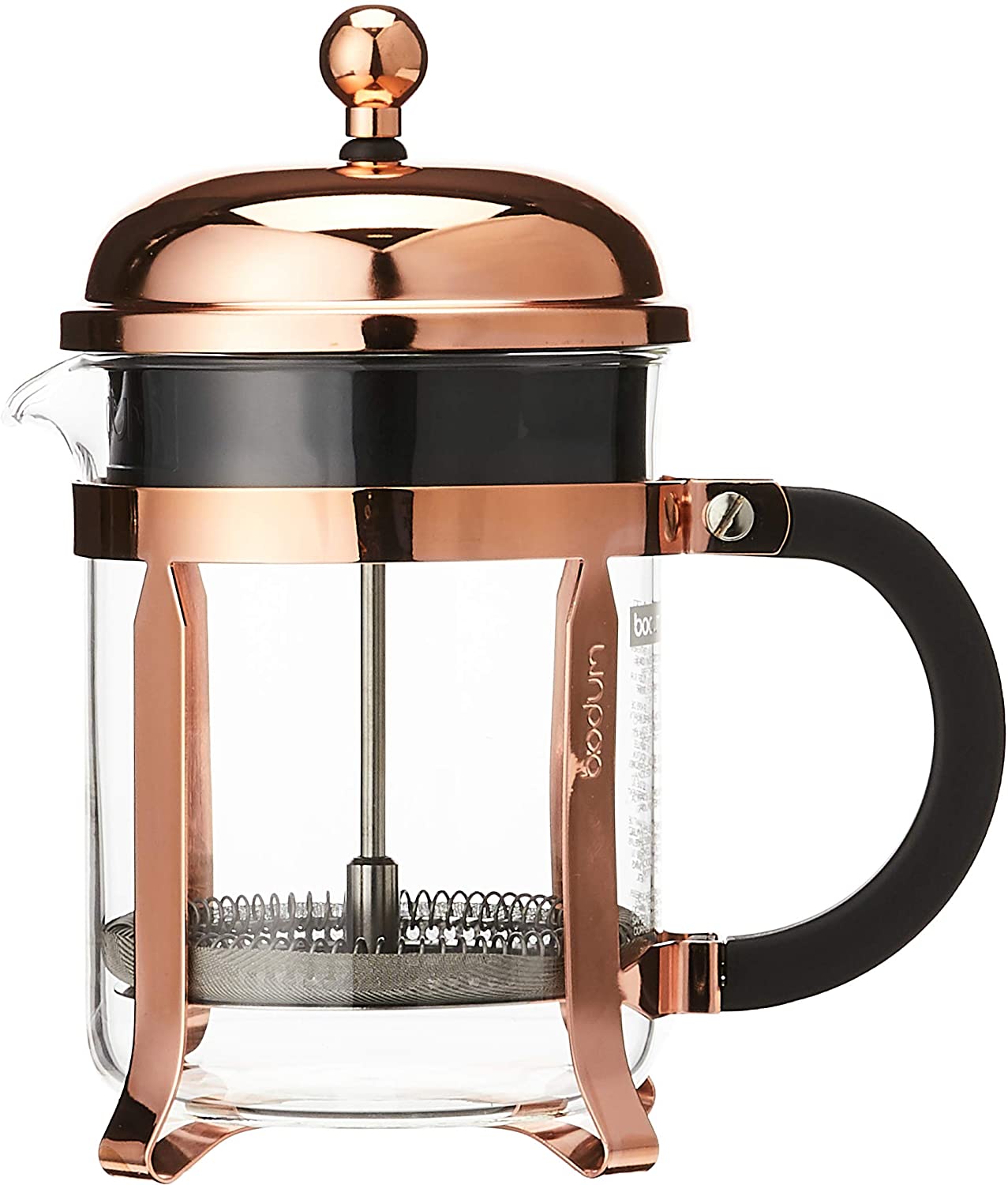 Bodum Chambord 4 Cup Coffee Maker in Chrome, 10.5 x 16.6 x 19 cm pink
