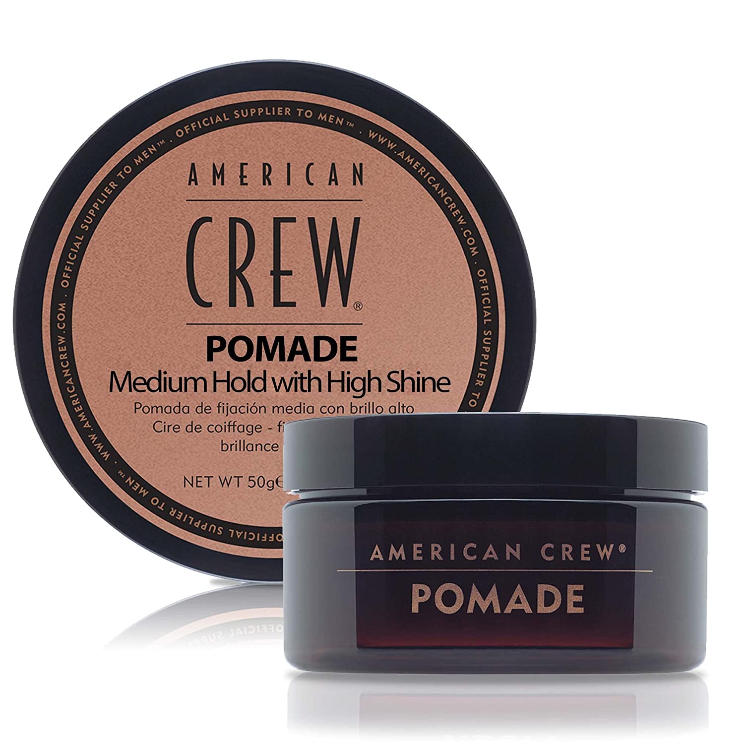 AMERICAN CREW Pomade 50 g Medium Hold Hair Pomade Water-Based Hair Pomade Ideal for Smooth Hairstyles with Lots of Shine