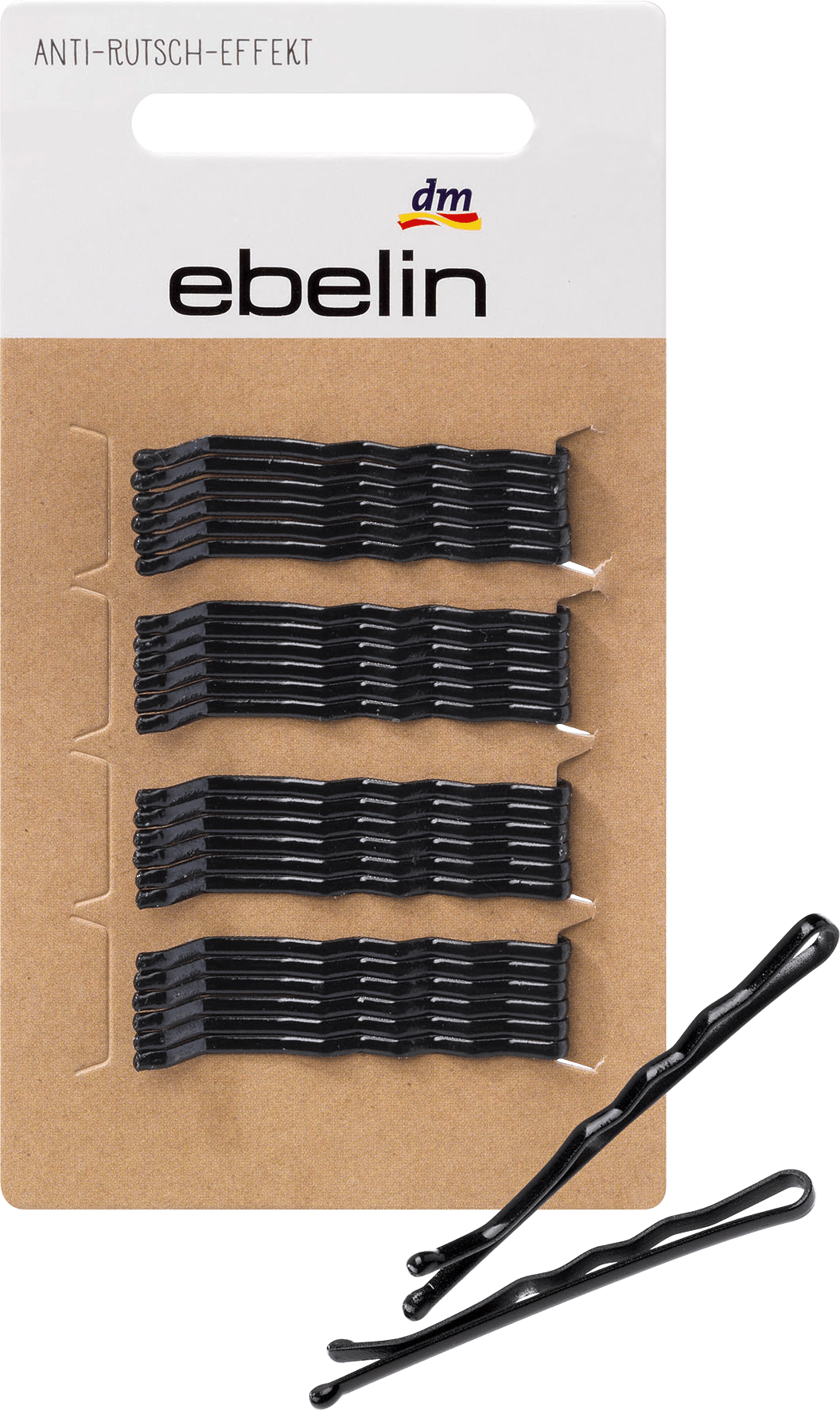 Hair Slider Curled Anti-Slip Effect Black, 24 Pcs