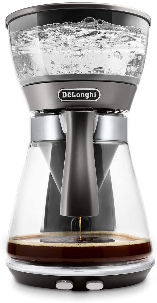 DeLonghi De\'Longhi Clessidra ICM 17210 Filter Coffee Maker, Prepared according to ECBC Standards and Classic Spray Brewing Method, Thermostat for Perfect Temperature, up to 10 Cups, 1.25 Litres, Silver