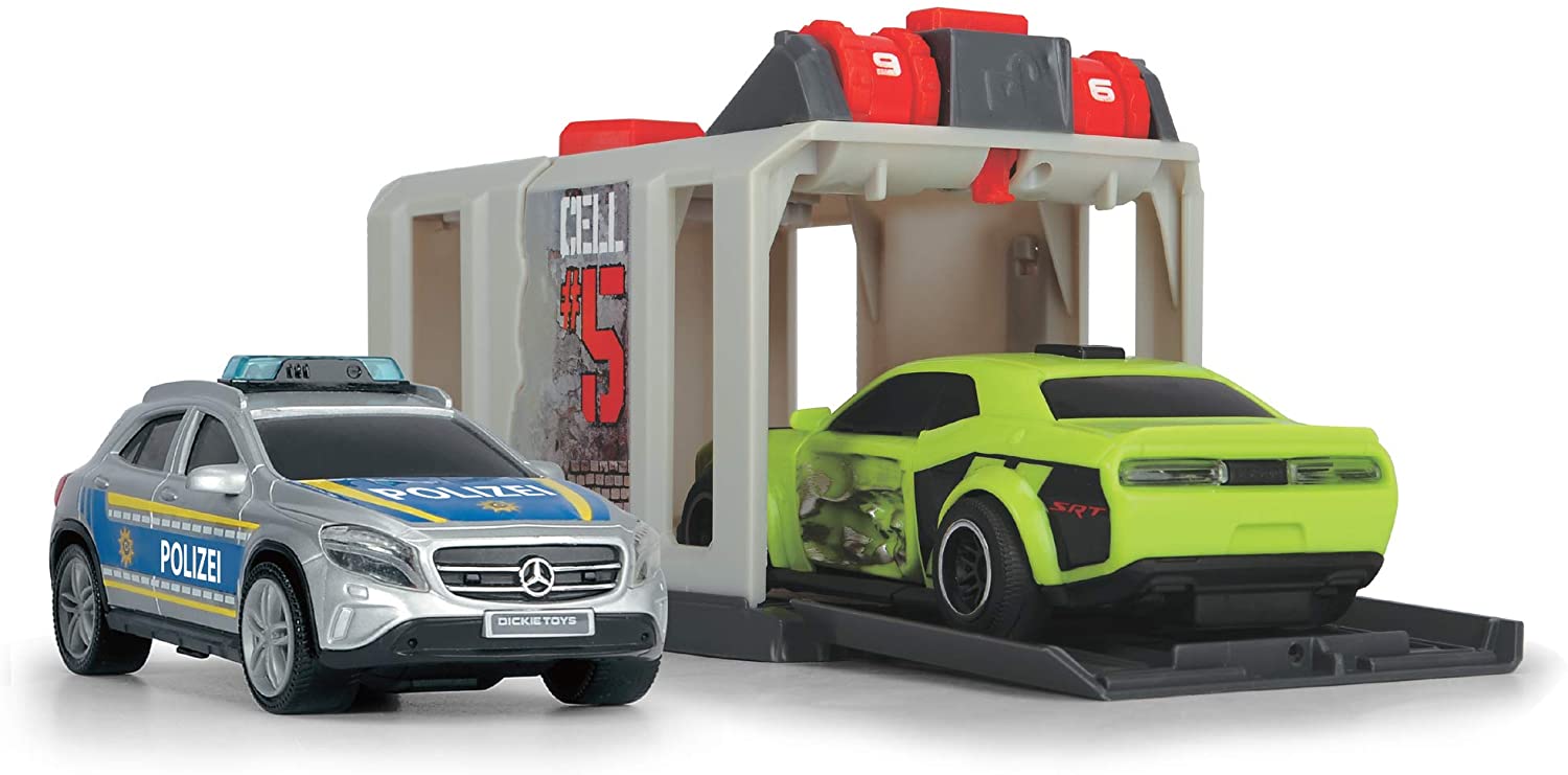 Dickie Toys Police Car Play Station Set Multi Function Police Toy-Multicolo