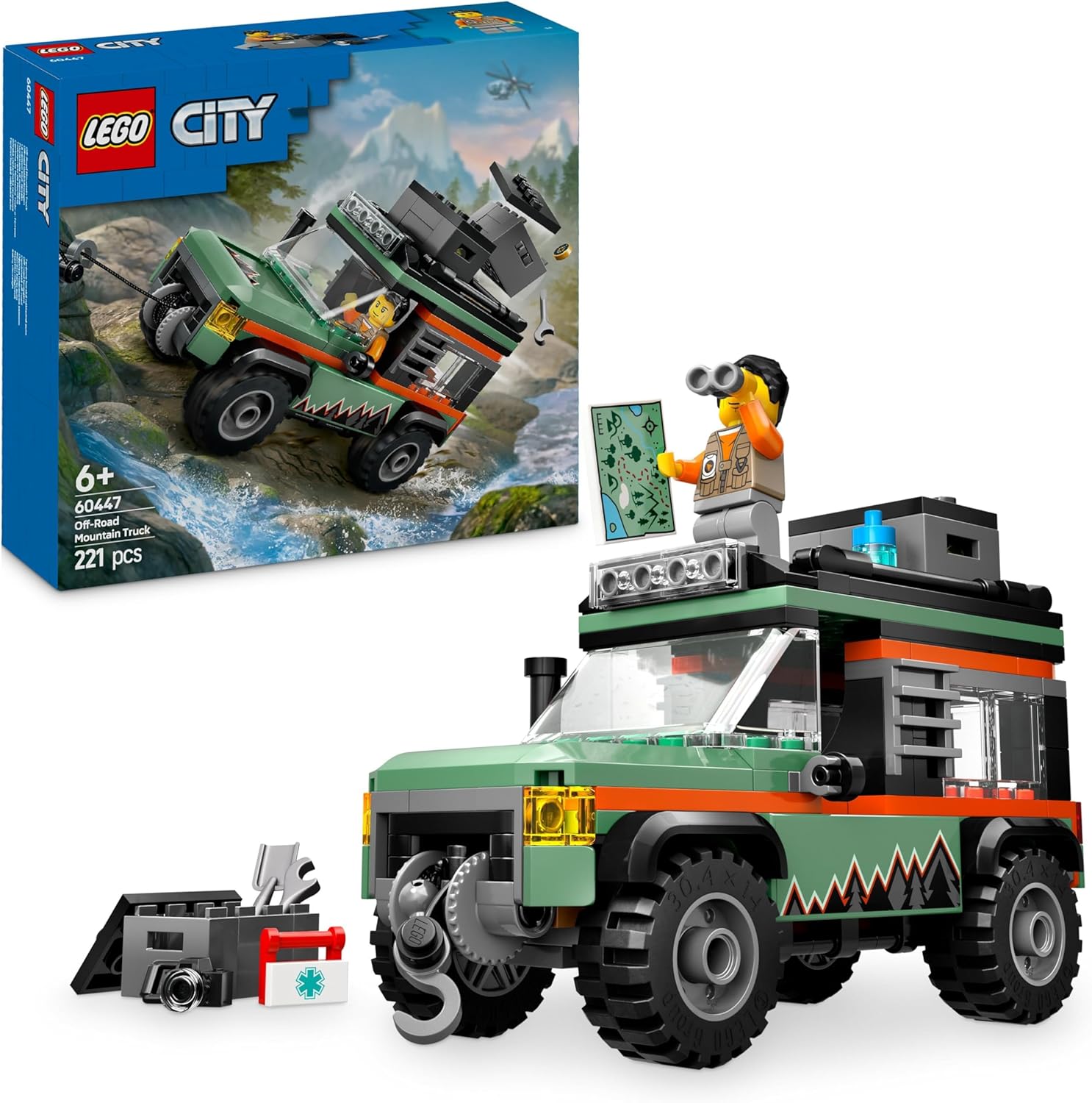 LEGO City Offroad Off-Road Vehicle - Construction Toy Set for Boys and Girls from 6 Years - Birthday or Holiday Gift - Includes Adventurer Mini Figure and Accessories 60447