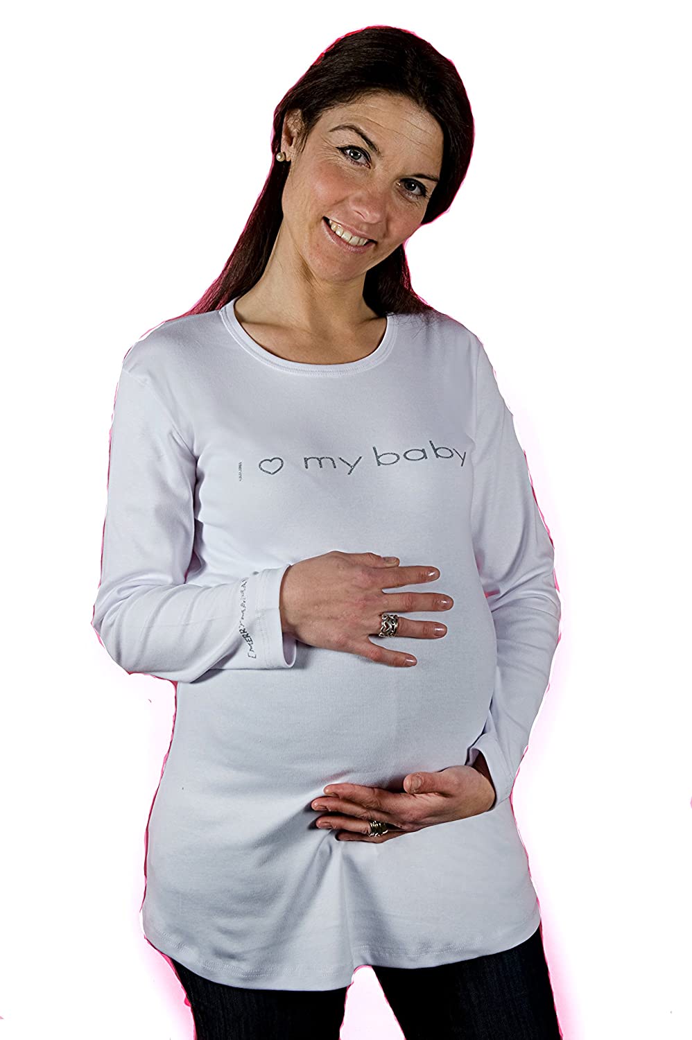 Merrymama Maternity Long Sleeved T-Shirt – White, One Size
