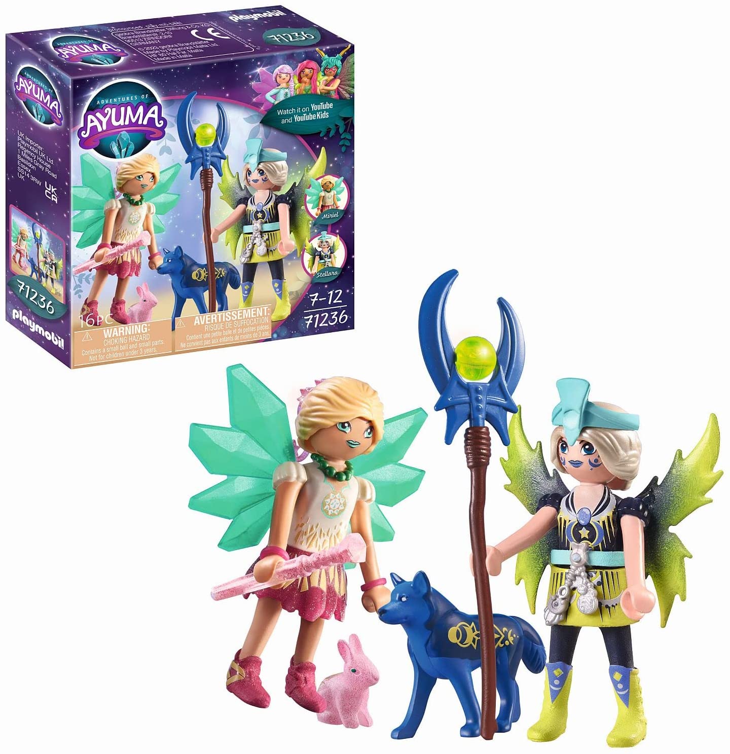 Playmobil Adventures of Ayuma 71236 Crystal and Moon Fairy with soul animals, toys for children from 7 years