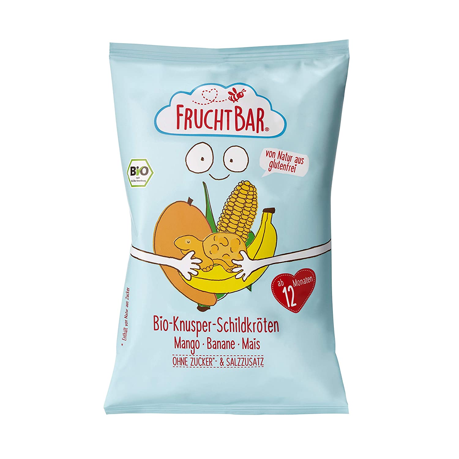 FruchtBar Bio-Knusper-Schildkröten mit Mango und Banane, 8x30g