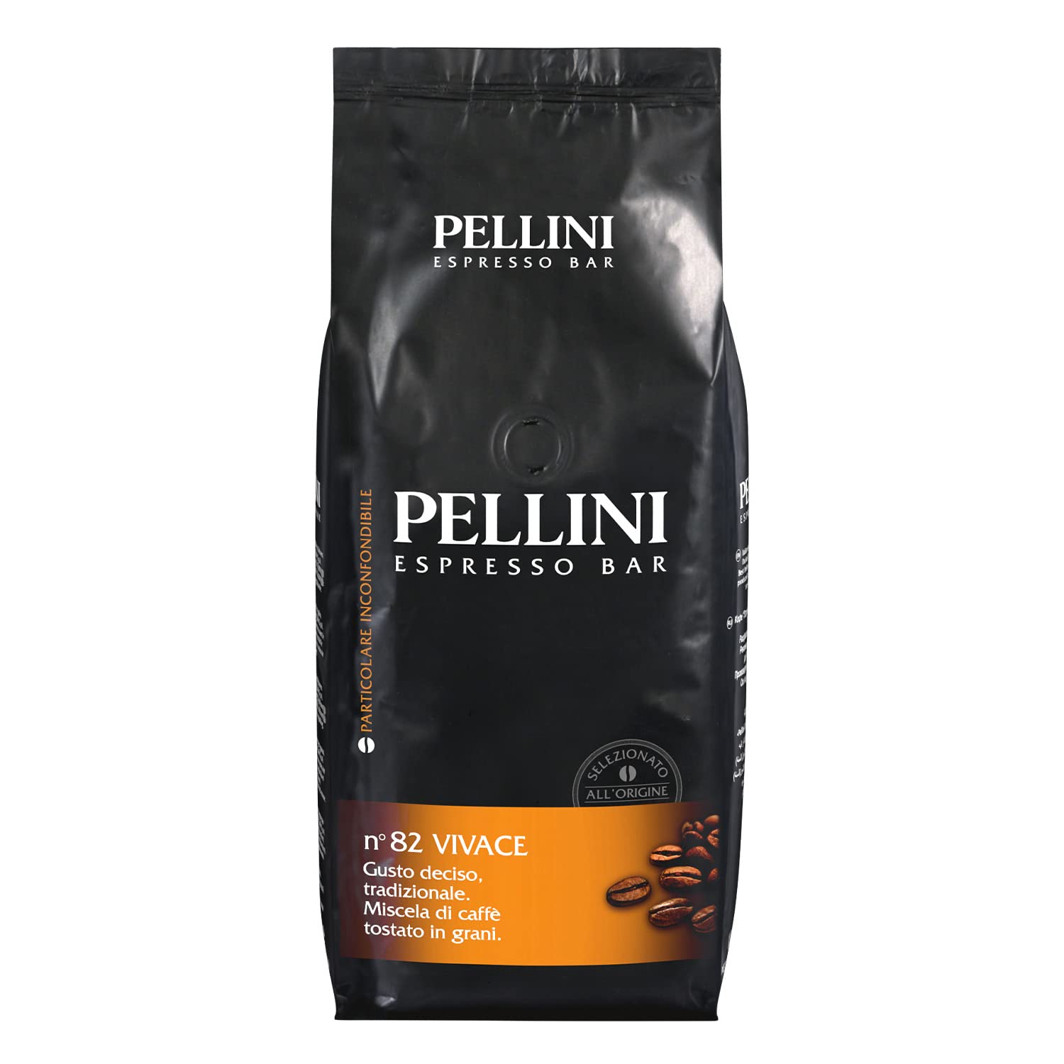 Pellini N.82 Vivace Coffee Beans for Espresso 1 kg, Arabica and Robusta Blend with Strong and Balanced Flavor, Medium Roast