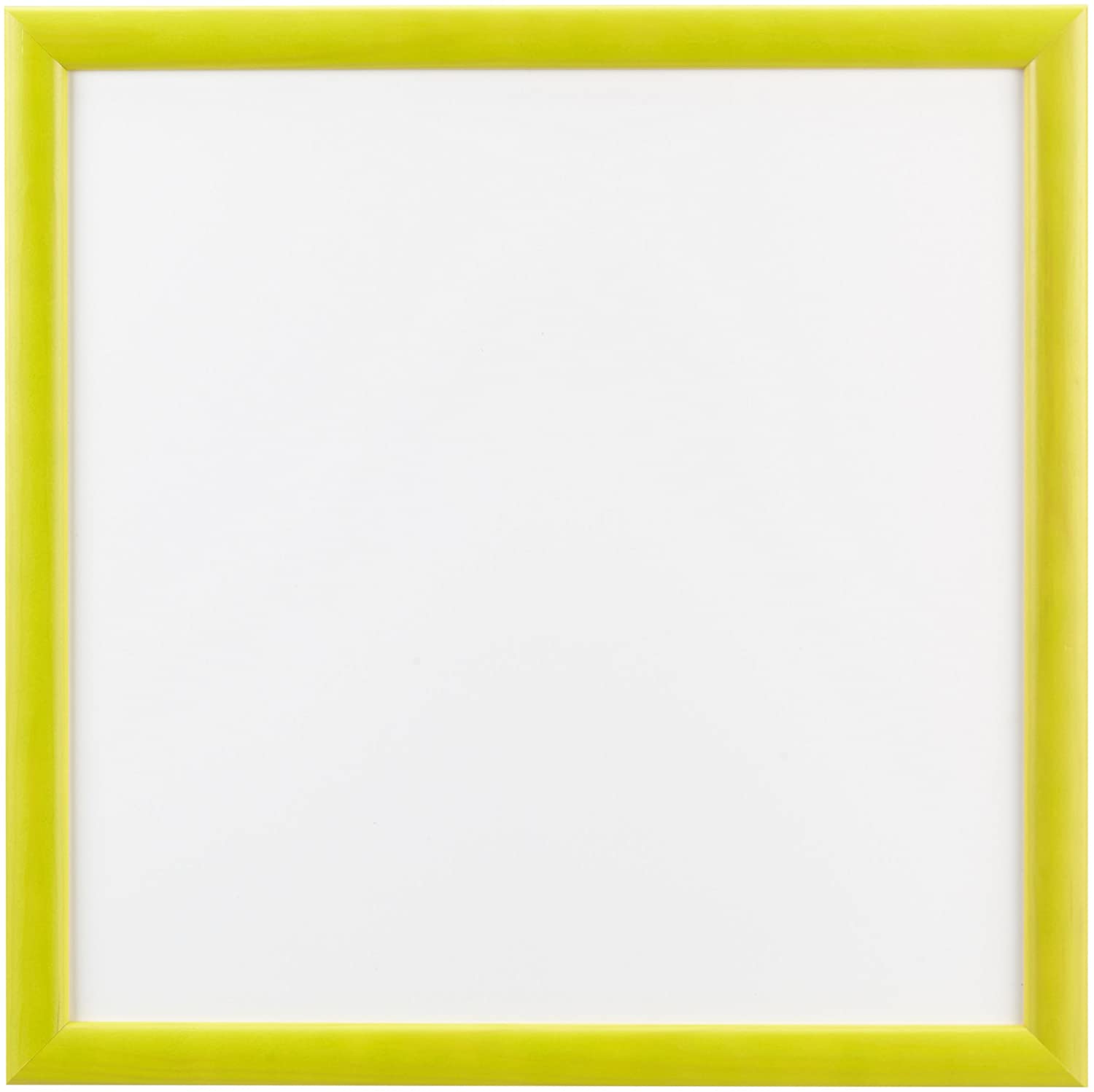 Kalamitica 33 x 33cm Metallic Plate with Acid Yellow Wooden Frame - White