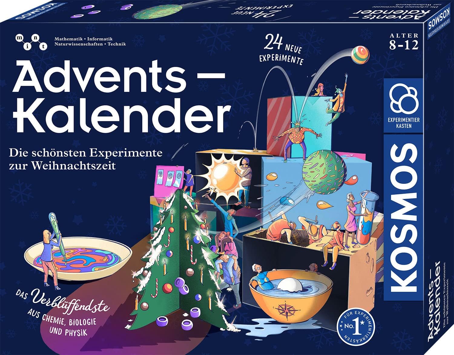 KOSMOS 661076 Experiment Box Advent Calendar 2023, The Most Beautiful Experiments at Christmas Time, in 5 Minutes, for Children from 8-12 Years, Toy Advent Calendar, Science Advent Calendar
