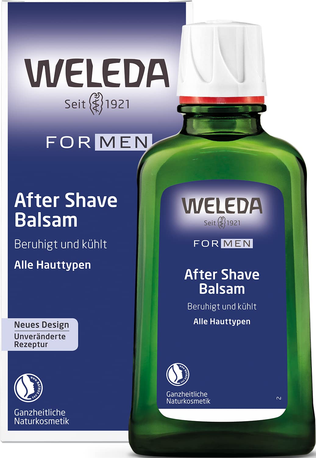 WELEDA Organic for Men After Shave Balm, Refreshing Natural Cosmetics Balm for Care and Soothing the Skin After Shaving Lotion for Rich Care and Protection from Drying Out (1 x 100 ml), ‎clear